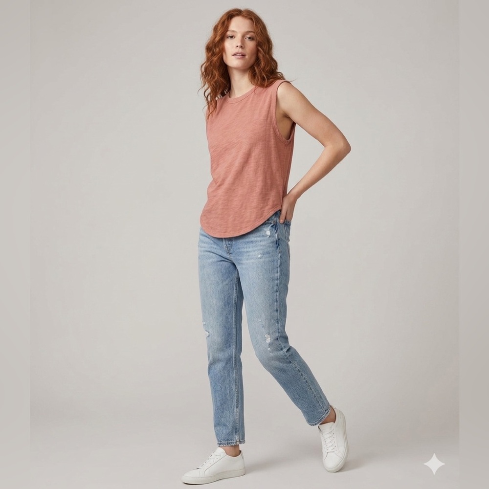 Lou & Grey Swingy Jersey Tank Dusty Rose Women’s Size Large